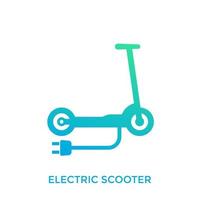 kick scooter, elektrisch vervoer icoon op wit vector