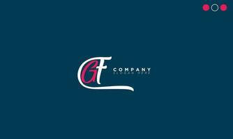 gf alfabet letters initialen monogram logo fg, g en f vector