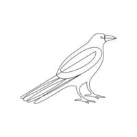 kraai vogel doorlopend single lijn kunst schets tekening van minimalisme vector illustratie ontwerp Aan wit achtergrond