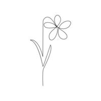 vector bloem in een lijn kunst tekening geïsoleerd Aan wit achtergrond minimalistische