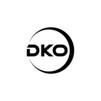 dko brief logo ontwerp, inspiratie voor een uniek identiteit. modern elegantie en creatief ontwerp. watermerk uw succes met de opvallend deze logo. vector