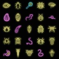 parasiet insect pictogrammen reeks vector neon