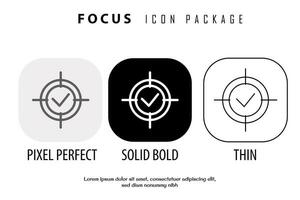 focus schets icoon in verschillend stijl vector ontwerp pixel perfect
