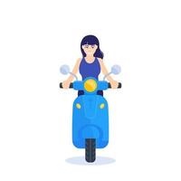 meisje op scooter, vectorillustratie vector