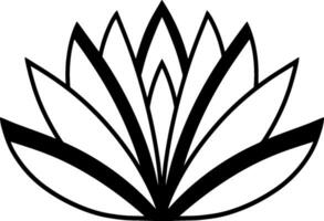 lotus bloem tekening icoon graveren vector
