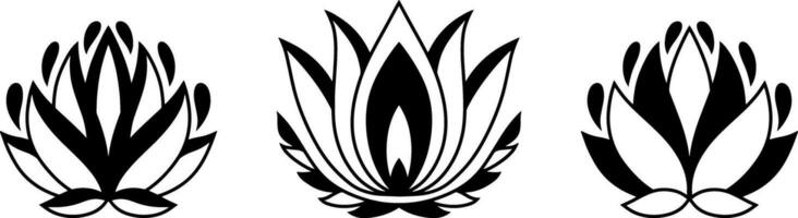 lotus bloem tekening icoon graveren vector