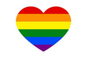 een regenboogkleurig hart. een symbool van lgbt trots. vector illustratie.
