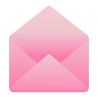 een Open roze envelop. vector illustratie. envelop sjabloon.
