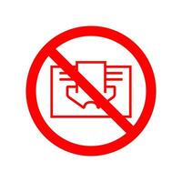 Doen niet Hoes teken. verbod symbool afbeelding. rood vector illustratie geïsoleerd Aan wit. waarschuwing label.