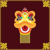 Chinese nieuw jaar leeuw dans hoofd. vector
