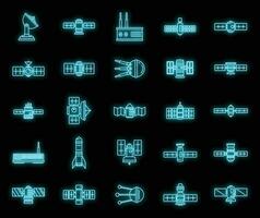 radio satelliet pictogrammen reeks vector neon