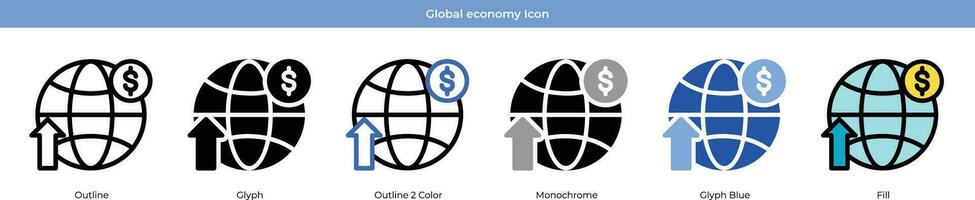 globaal economie icoon reeks vector