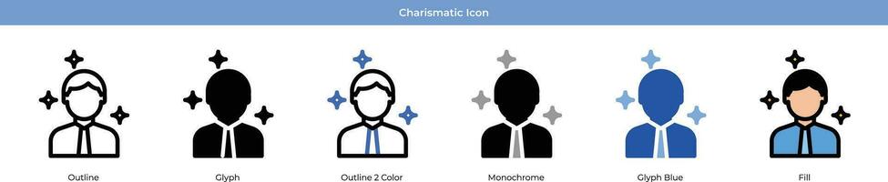 charismatisch icoon reeks vector