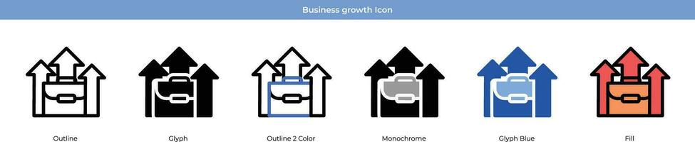 bedrijf groei icoon reeks vector