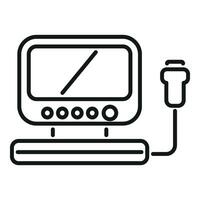 echografie analyse icoon schets vector. apparaat diagnose vector