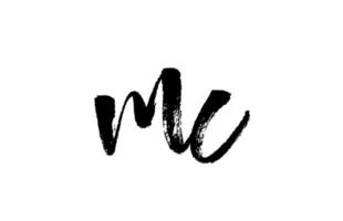 mc mc alfabet letter logo pictogram combinatie. grunge handgeschreven vintage design. zwart witte kleur voor zaken en bedrijf; vector