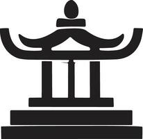 ai gegenereerd Japans poort logo of Chinese lantaarn in wijnoogst stijl vector