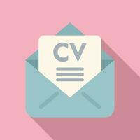 CV mail te ontvangen icoon vlak vector. carrière kandidaat vector