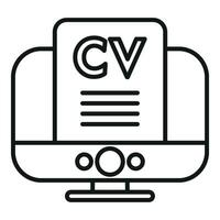 online CV baan icoon schets vector. boos zoeken vector