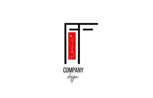 f letter logo alfabet met vintage bloemdessin pictogram in zwart wit rood voor bedrijf en bedrijf vector