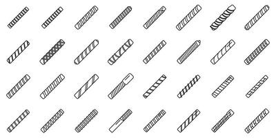 wafel broodjes pictogrammen reeks schets vector. stok rollen zoet vector