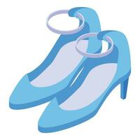 blauw schoenen hiel- icoon isometrische vector. slijtage sexy merk vector