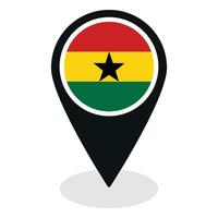 Ghana vlag Aan kaart nauwkeurig icoon geïsoleerd. vlag van Ghana vector