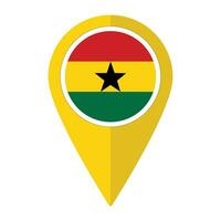 Ghana vlag Aan kaart nauwkeurig icoon geïsoleerd. vlag van Ghana vector