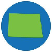 noorden dakota kaart in wereldbol vorm groen met blauw ronde cirkel kleur. kaart van noorden dakota. Verenigde Staten van Amerika kaart vector
