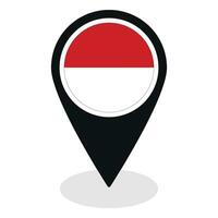 Indonesië of Monaco vlag Aan kaart nauwkeurig icoon geïsoleerd. vlag van Indonesië of Monaco vector