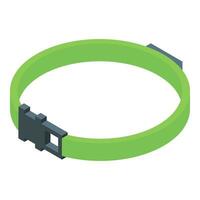 groen vlo halsband icoon isometrische vector. vriend volwassen vector