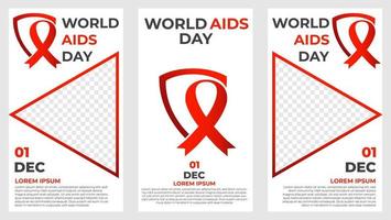 wereld aids dag verzameling sociale media verhalen vector