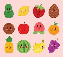 schattig tekenfilm fruit vector kunst. gemakkelijk en pret ontwerp voor kinderen