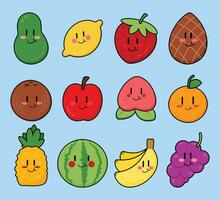 schattig tekenfilm fruit vector kunst. gemakkelijk en pret ontwerp voor kinderen