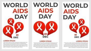 wereld aids dag verzameling sociale media verhalen vector