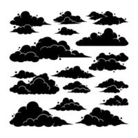 wolk clip art vector set, vlak ontwerp verzameling