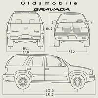 2001 oldsmobile bravoure auto blauwdruk vector