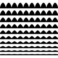 een verzameling van golvend zigzag horizontaal kronkelig lijnen, naadloos grenzen, en glad en hoekig grafisch ontwerp elementen reeks Aan een wit achtergrond. vector