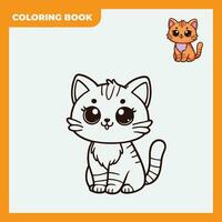 kleur boek schetsen illustratie ontwerp voor kinderen, met schetsen van schattig en aanbiddelijk katten vector