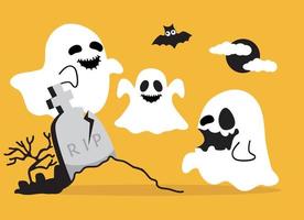 halloween doodle spook cartoon vector