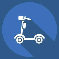 icoon elektrisch scooter. verwant naar slim huis symbool. lang schaduw stijl. gemakkelijk ontwerp bewerkbaar. gemakkelijk illustratie vector