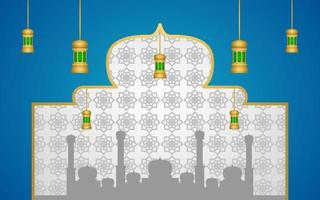 blauw en wit kleuren islamitisch ontwerp als achtergrond. moskee afbeelding ontwerp. vector