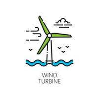 wind turbine eco energie, schoon macht lijn icoon vector