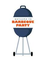 barbecue partij uitnodiging kaart of poster sjabloon met rooster voedsel folder. vector illustratie.