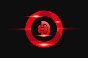 dh rood logo ontwerp. vector logo ontwerp voor bedrijf.