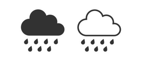 regen icoon. wolk tekens. storm weer symbool. regendruppel symbolen. regenachtig pictogrammen. zwart kleur. vector geïsoleerd teken.
