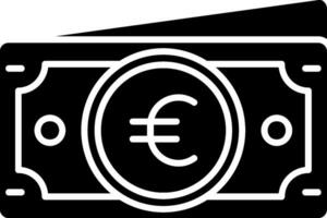 euro glyph icoon vector