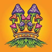 koning paddestoelen oester logo illustraties vector