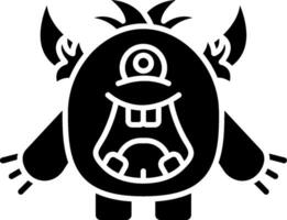 monster glyph icoon vector