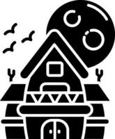 achtervolgd huis glyph icoon vector